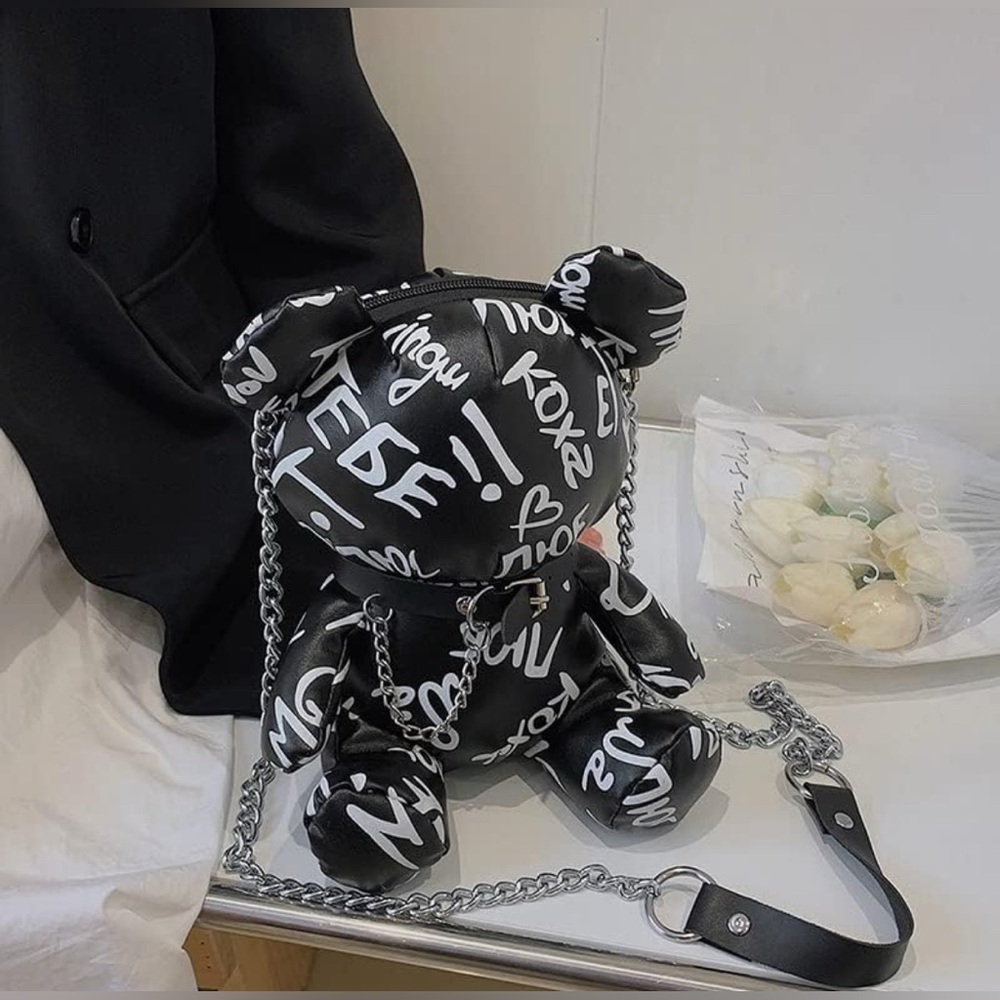 Women's Bag Korean Bear • Graffiti/Hip Hop Shoulder Bag •Unique Carrying Bag - Picture 4 of 7